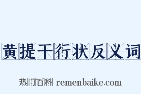 黄提干行状反义词是什么意思的图片